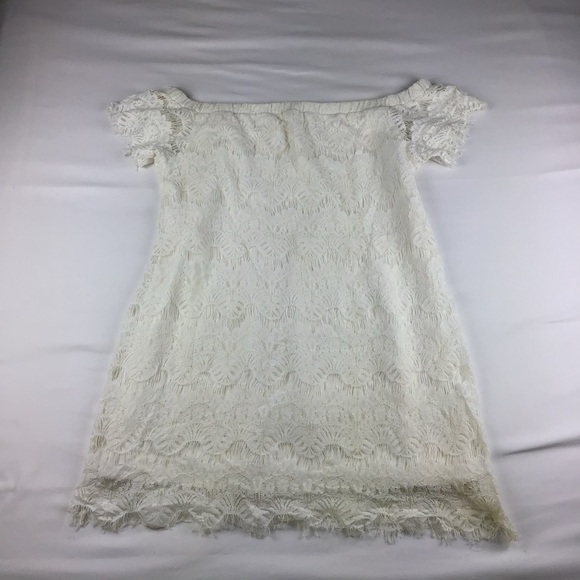 City Chic Ivory Lace Off The Shoulder Dress Size 16 - Picture 2 of 8